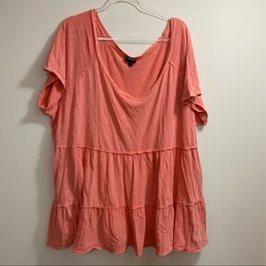 Torrid Salmon Colored Babydoll Shirt Size 4